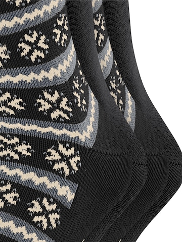 ESPRIT Socks 'Scandi Norwegian 4-Pack' in Black
