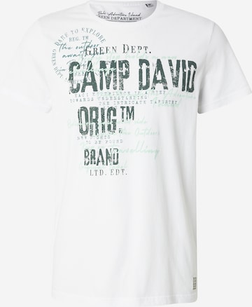 T-Shirt CAMP DAVID en blanc : devant