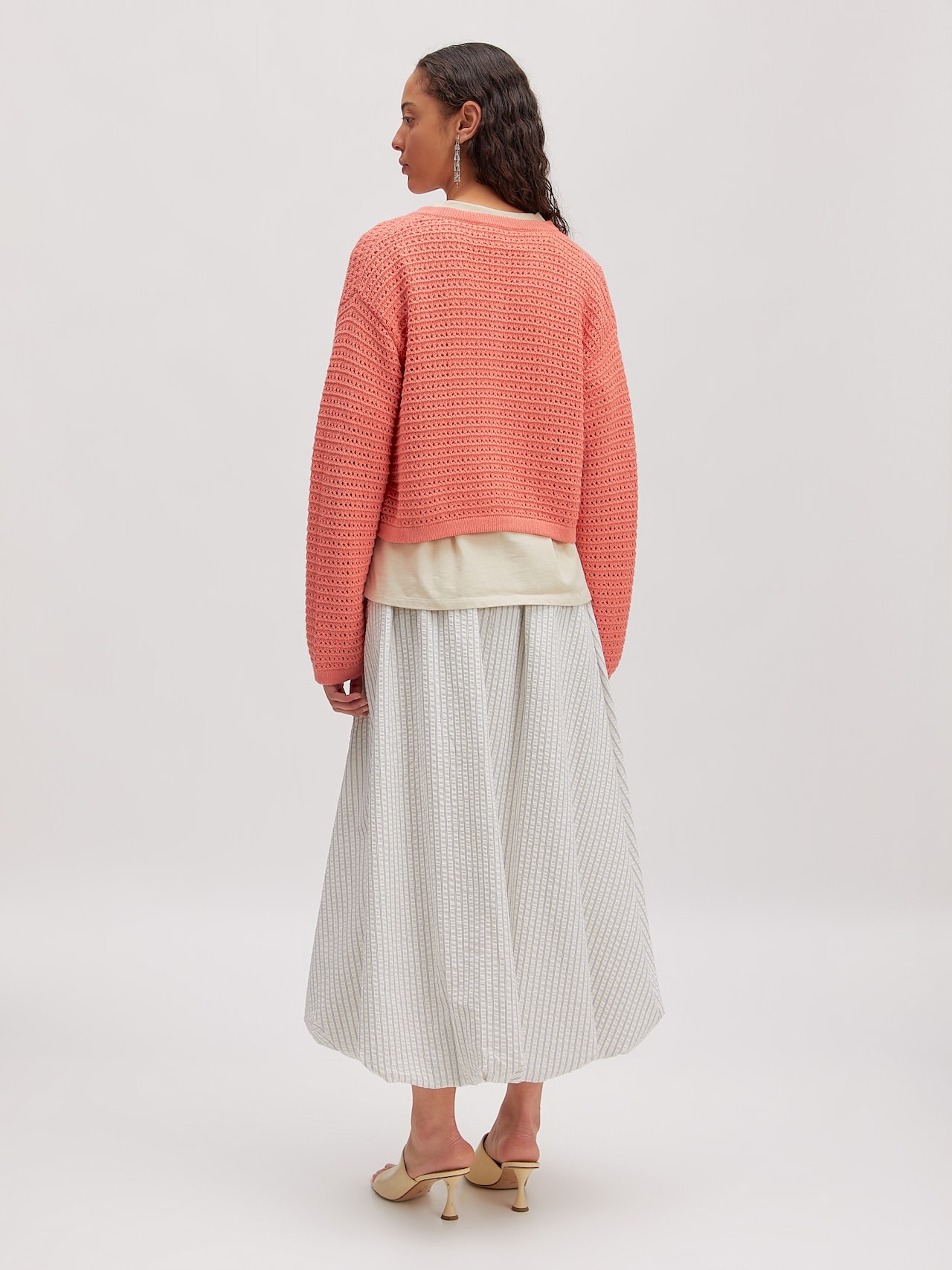 EDITED Gebreid vest 'Ida' Oranje