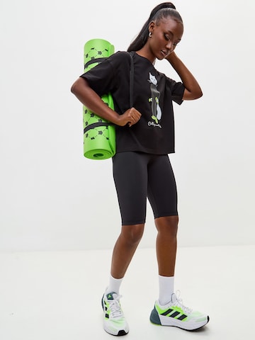 T-shirt 'Sport Cat with Dumbbells' Cat e Lolette en noir