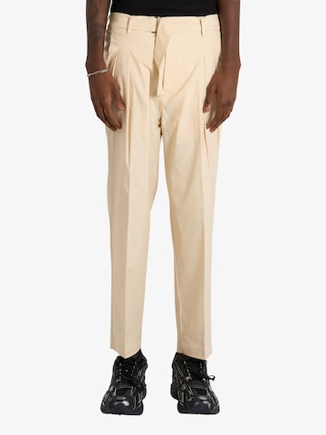 Regular Pantalon à pince Yes London en beige : devant
