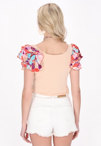 IZIA Shirt bodysuit 'Fashion Look' in Beige