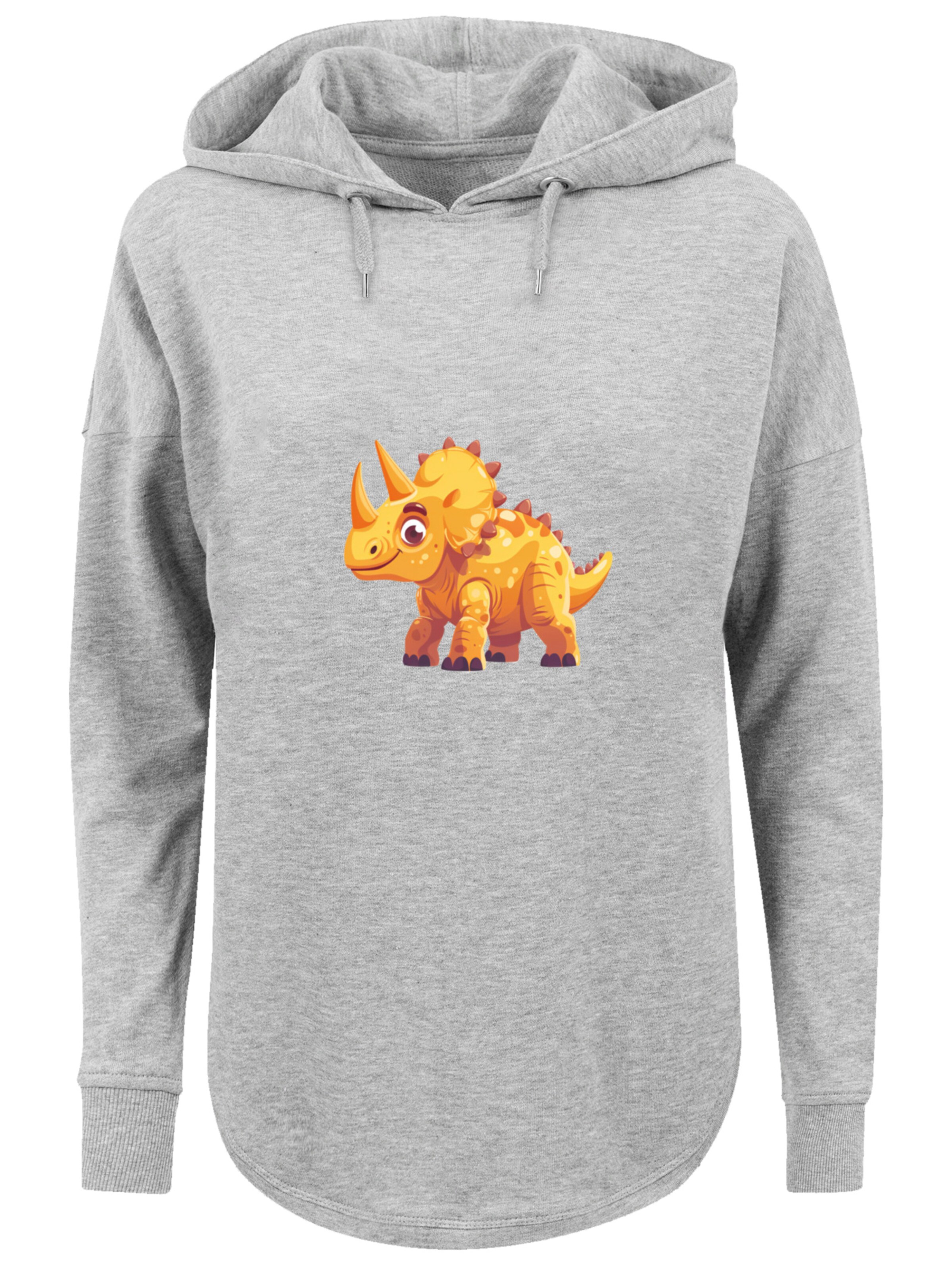 F4NT4STIC Pullover 'Süßer Triceratops Dinosaurier' in Grau: Vorderseite