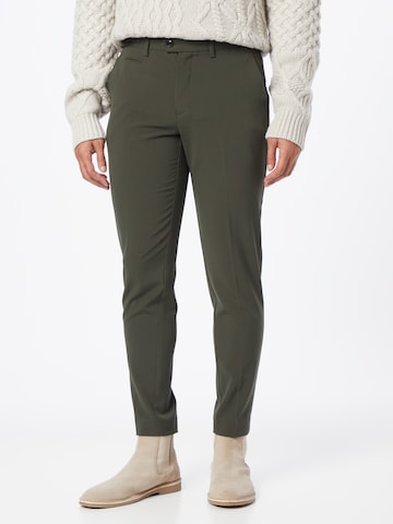 Coupe slim Pantalon à plis Lindbergh en vert : devant