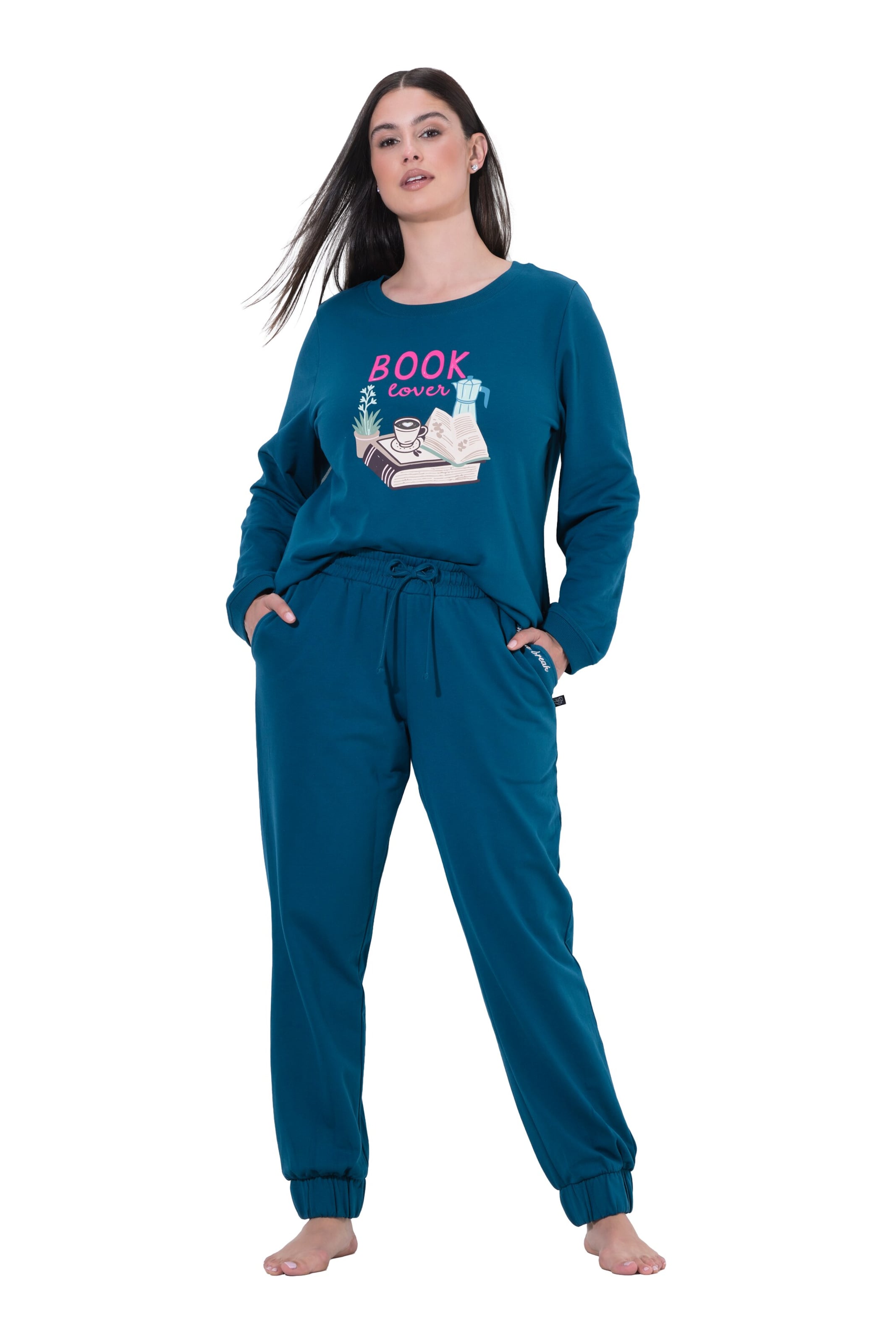 Ulla Popken Pyjamahose in Grün: Vorderseite