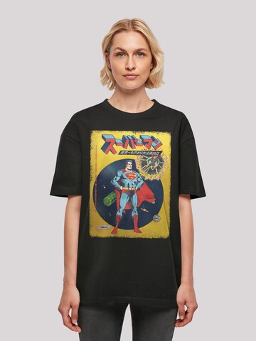 F4NT4STIC Oversized shirt 'Superman International Cover ' in Zwart: voorkant
