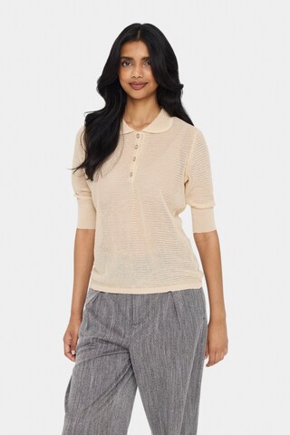 SAINT TROPEZ Trui 'Gizette' in Beige: voorkant
