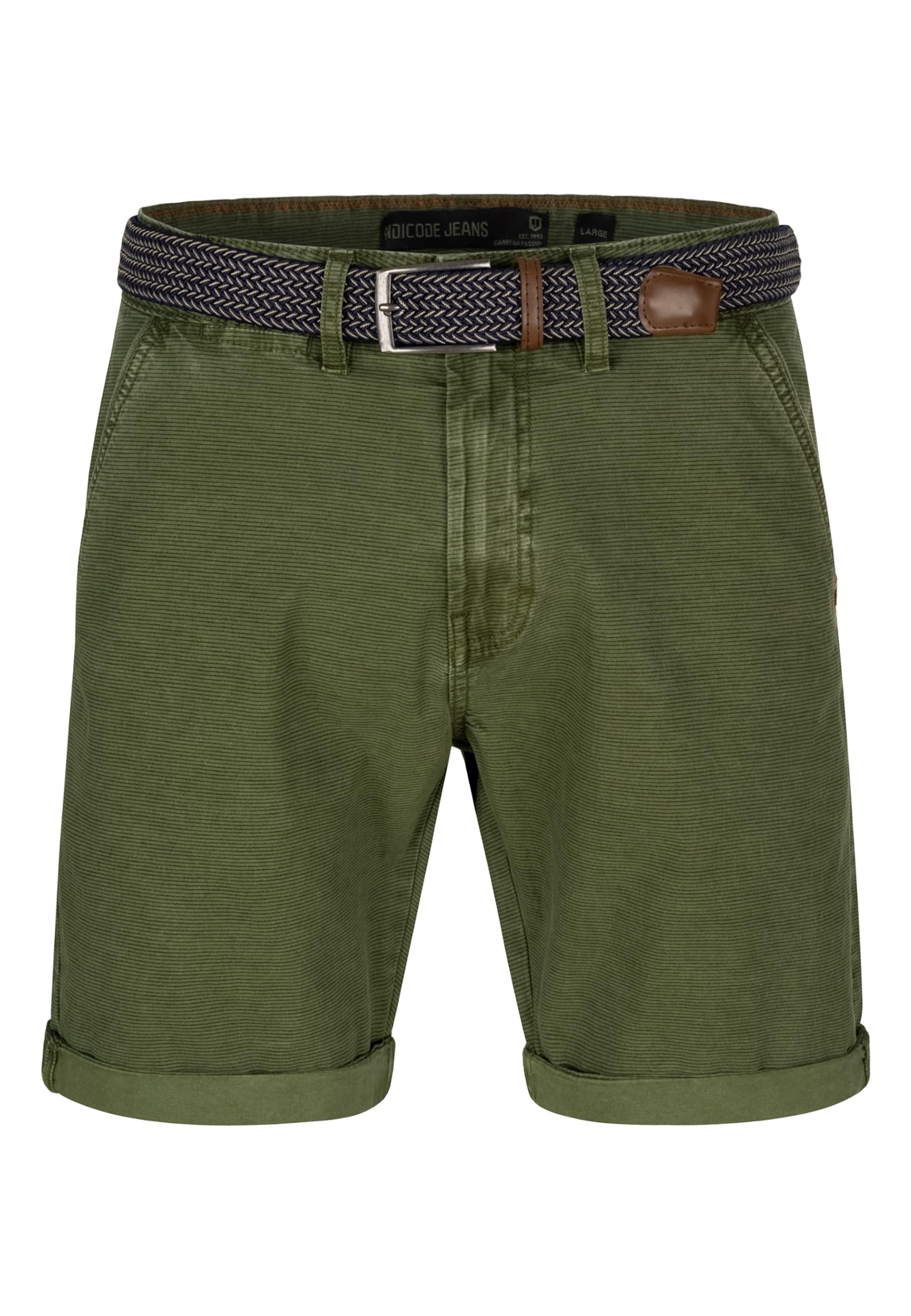 INDICODE JEANS Regular Chino 'Caedmon' in Groen: voorkant