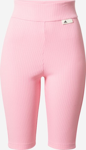 Pantalon de sport 'Studio Lounge Ribbed' ADIDAS SPORTSWEAR en rose : devant