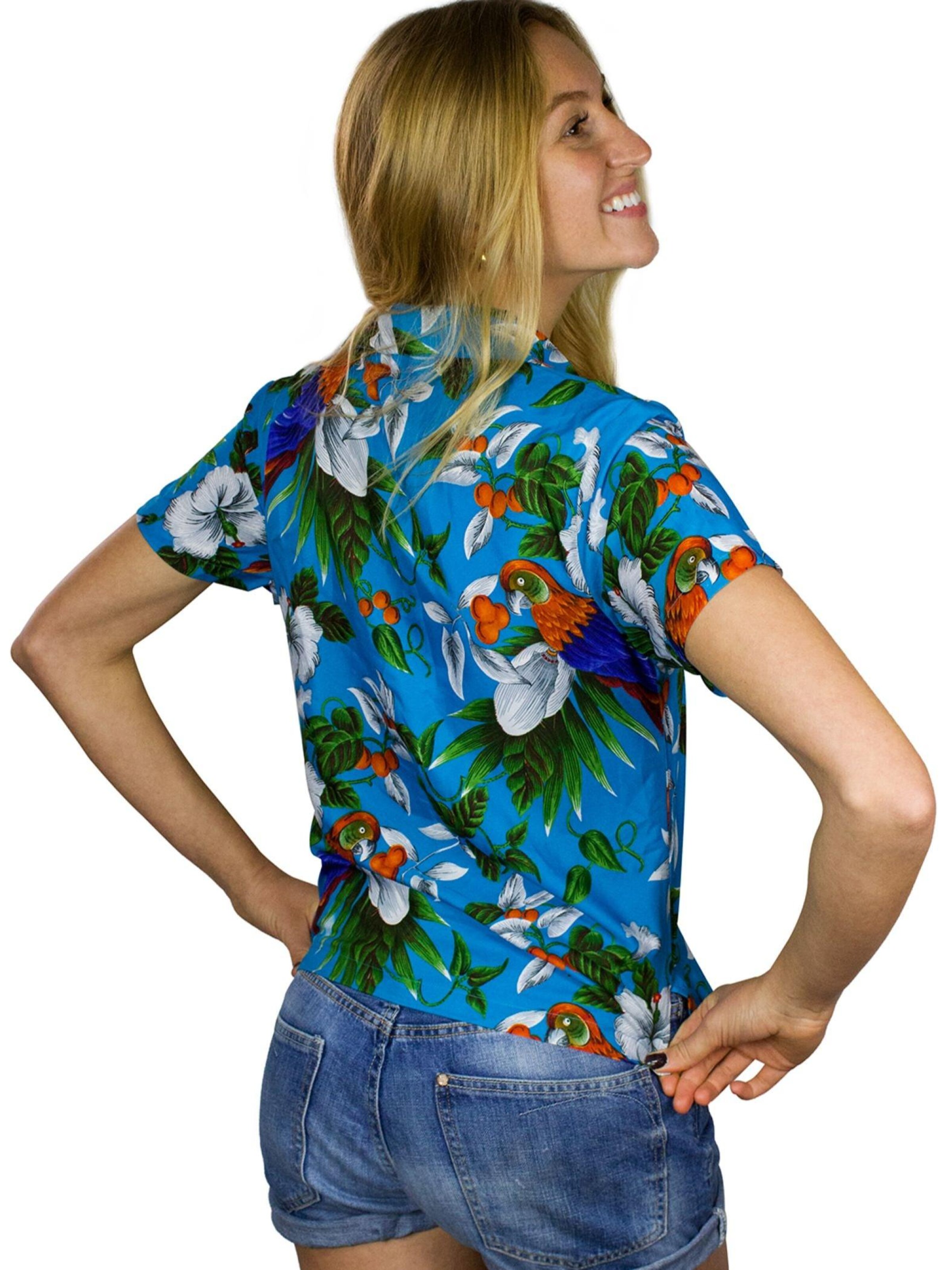 King Kameha Bluse 'Cherryparrot'‌‌‌‌‌‌‌‌‌‌ in Blau