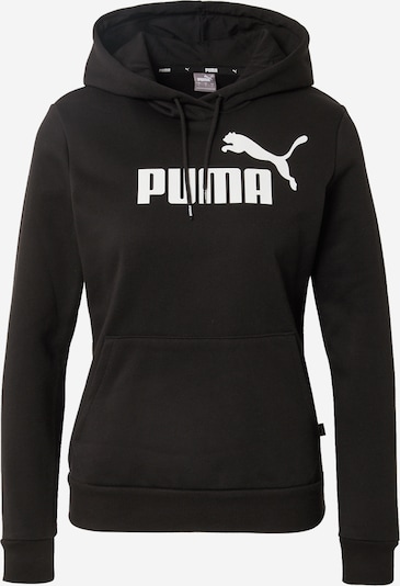 PUMA Sportsweatshirt 'ESSENTIAL Logo Hoodie' in schwarz / weiß, Produktansicht