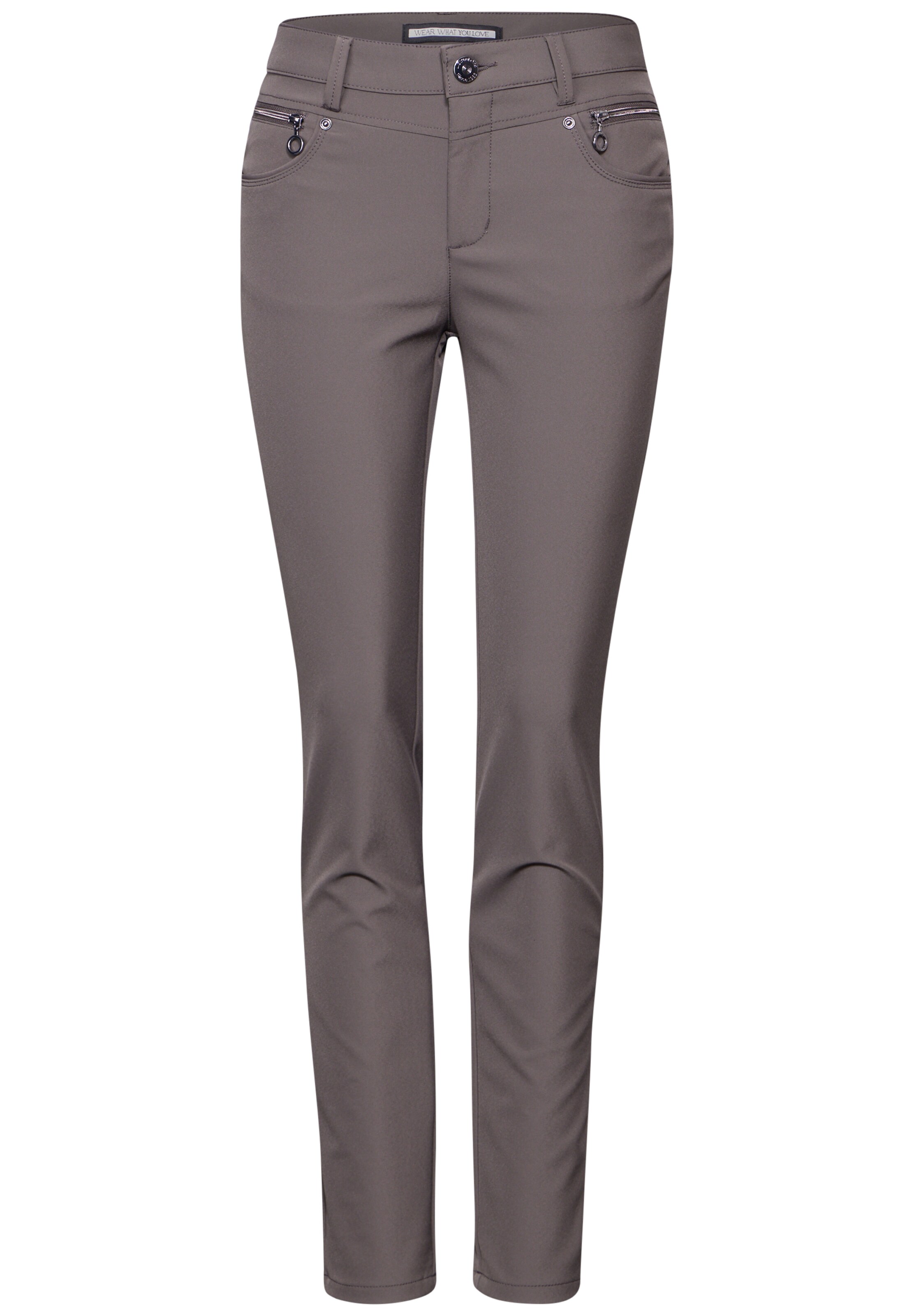 STREET ONE Slim fit Pants in Brown: front