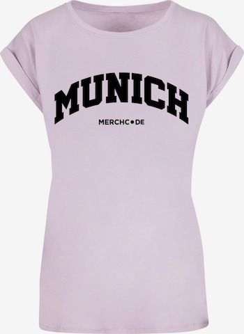 Merchcode Shirt 'Munich' in Lila: voorkant