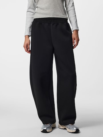 PIECES Wide leg Trousers 'BUCUBA' in Black: front