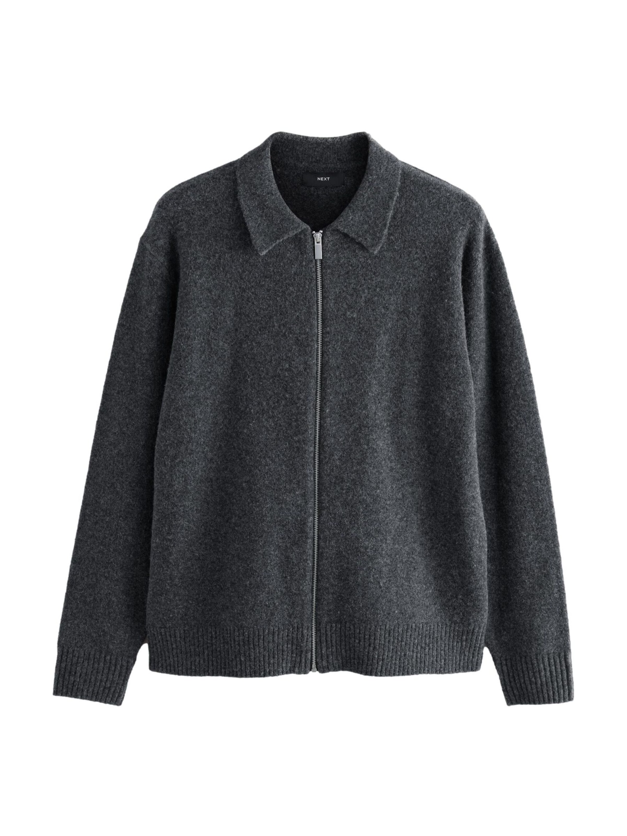 pelēks Next Adīta jaka: no priekšpuses