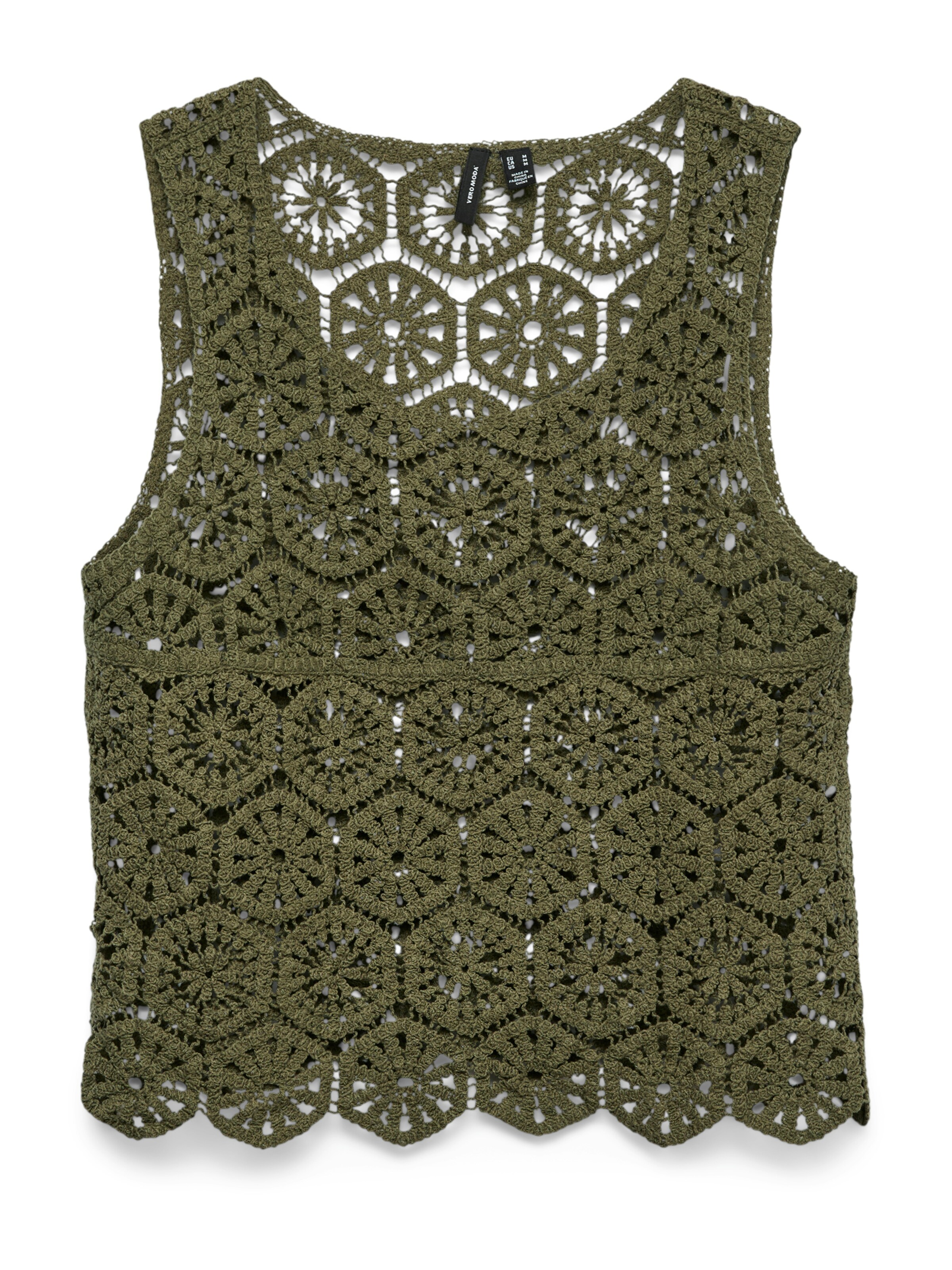 VERO MODA - Top de punto 'VMELSA' en verde: frente