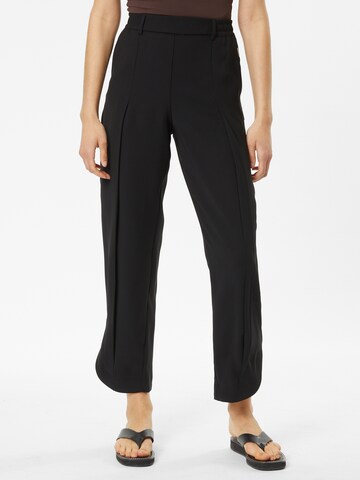 MOS MOSH Regular Pleat-front trousers in Black: front