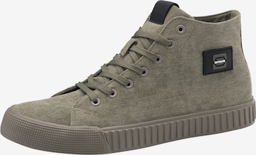 Ombre High-Top Sneakers in Green: front