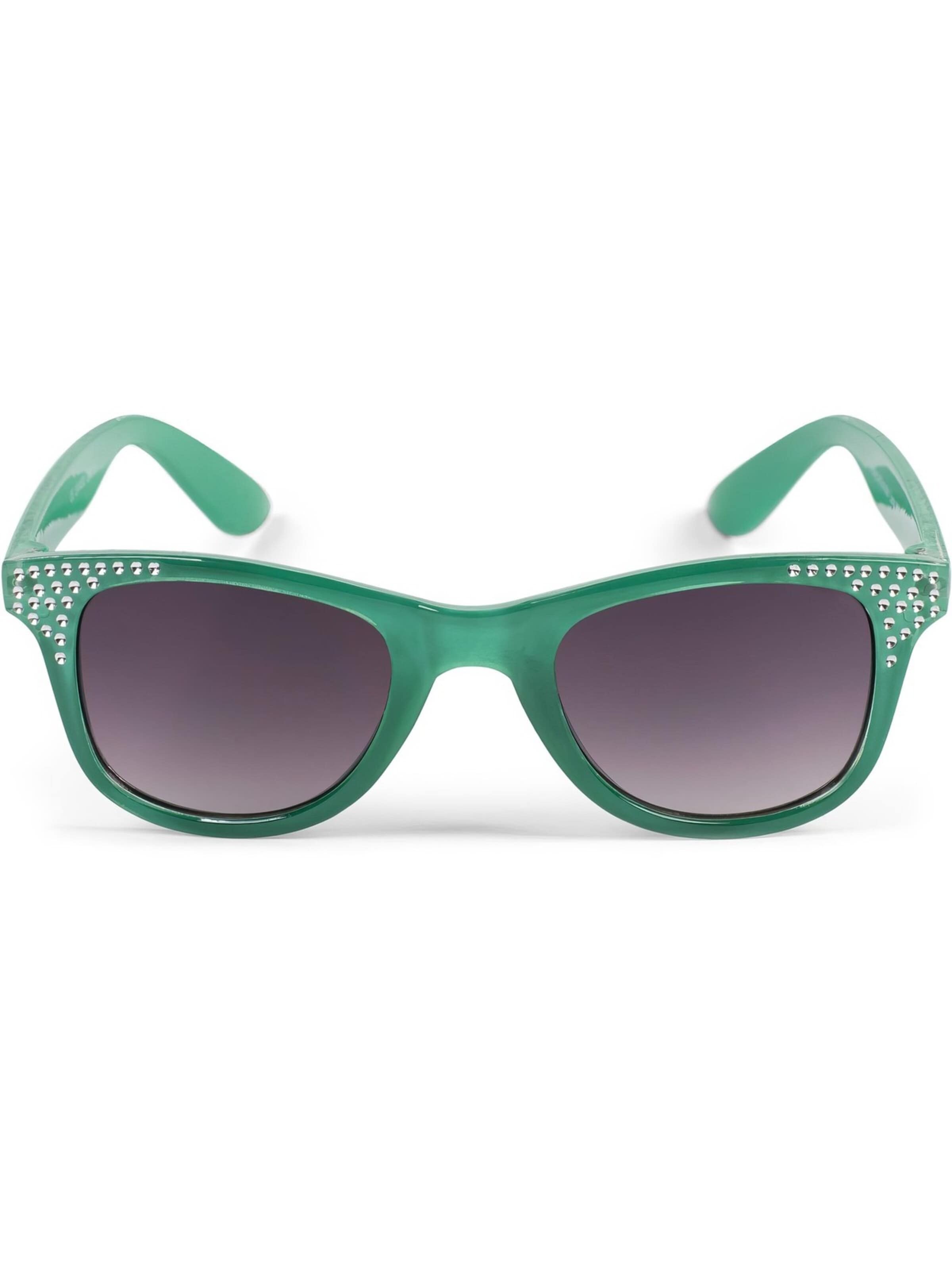styleBREAKER Sunglasses 'Mädchen Nerd Sonnenbrille mit Strass' in Green: front