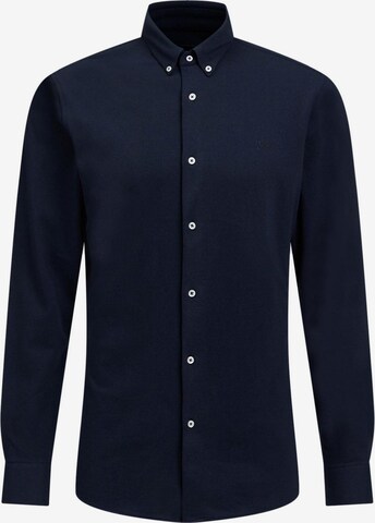 WE Fashion Button Up Shirt in Blue: front