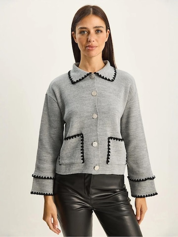 Bianco Lucci Knit cardigan in Grey: front