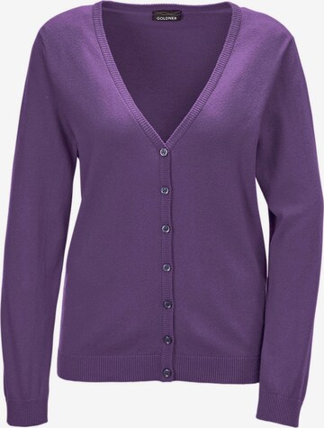 Goldner Knit Cardigan in Purple: front