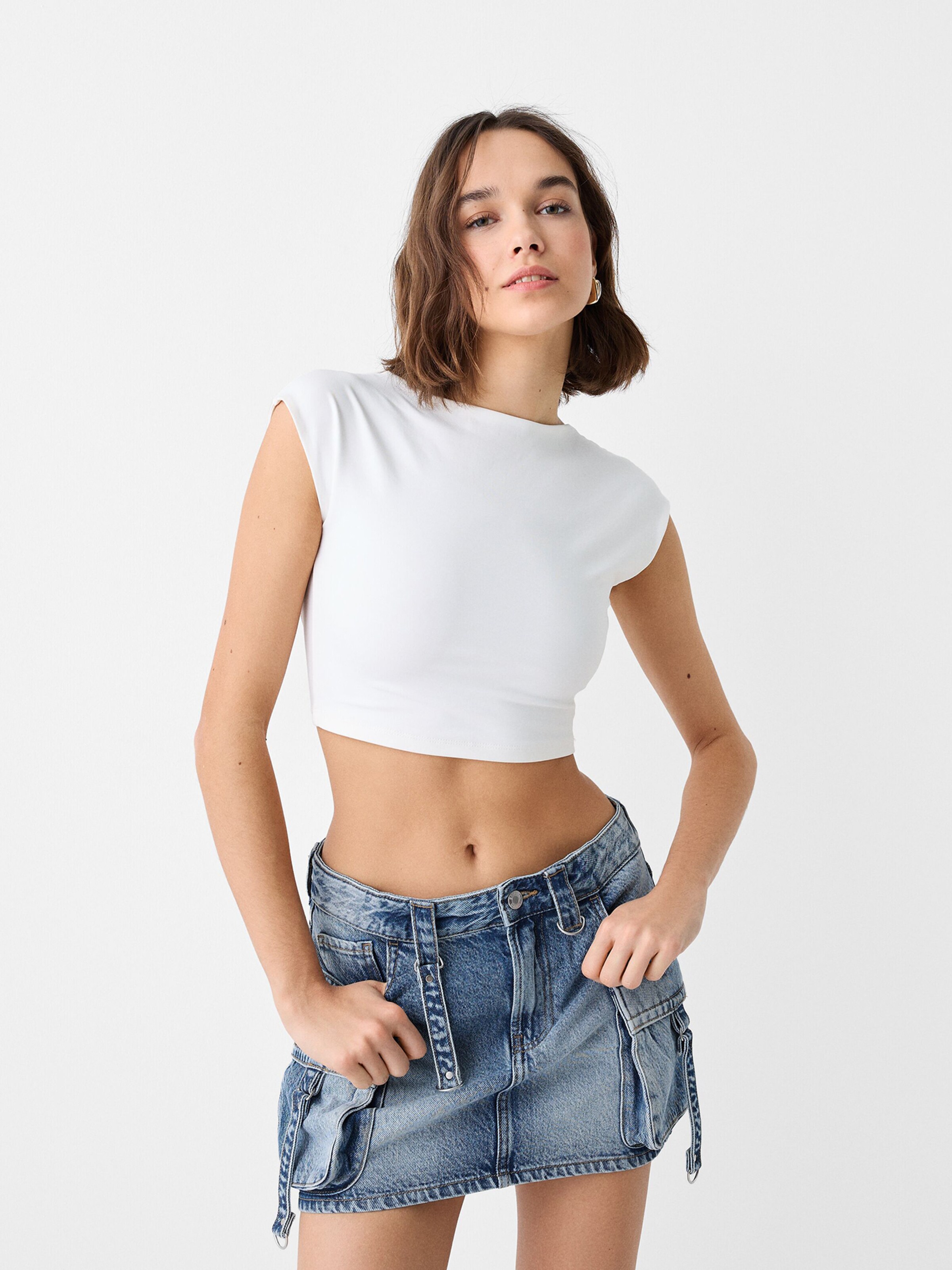 Gonna jeans bershka discount