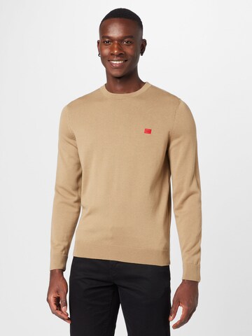 HUGO Red Sweater 'San Cassius-C1' in Brown: front
