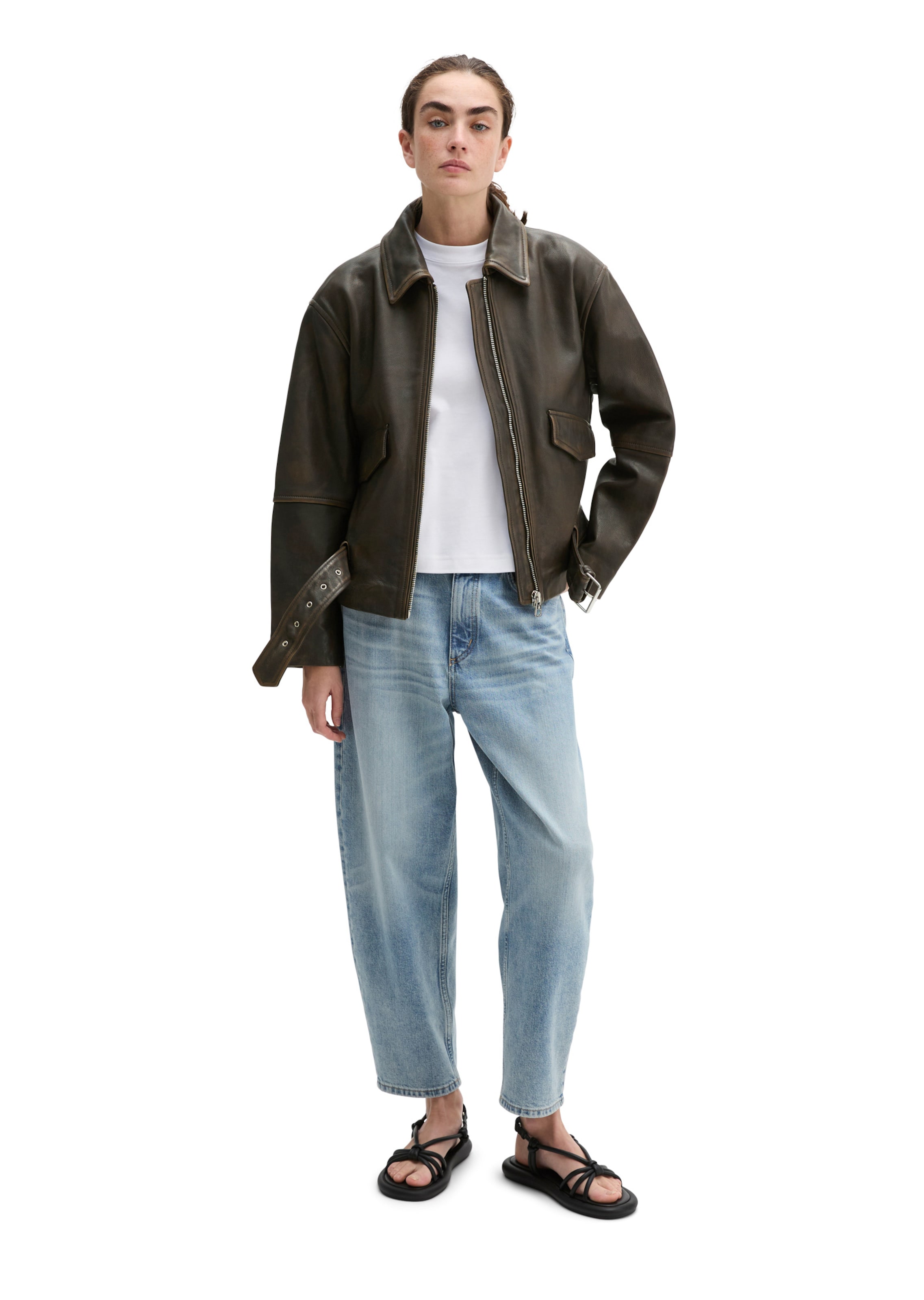 Marc O'Polo Lederjacke in Braun