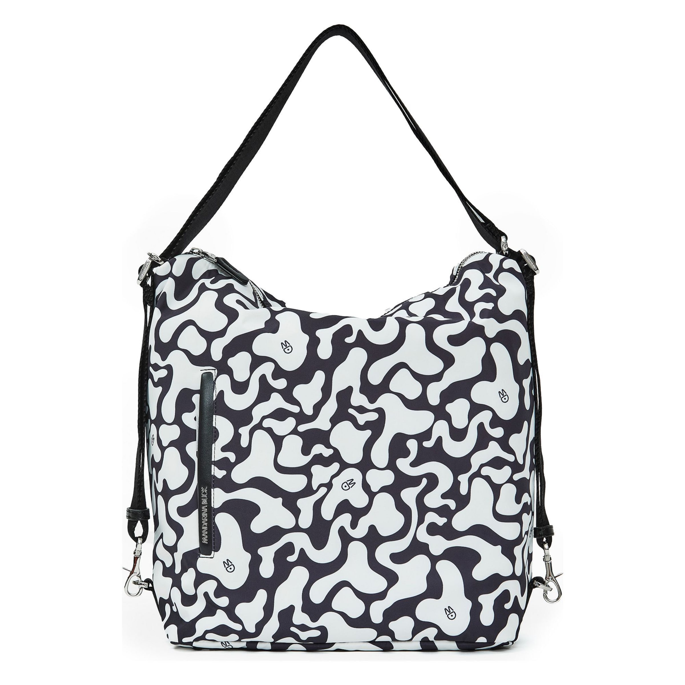 MANDARINA DUCK Schoudertas 'Hunter Moire' in Zwart: voorkant