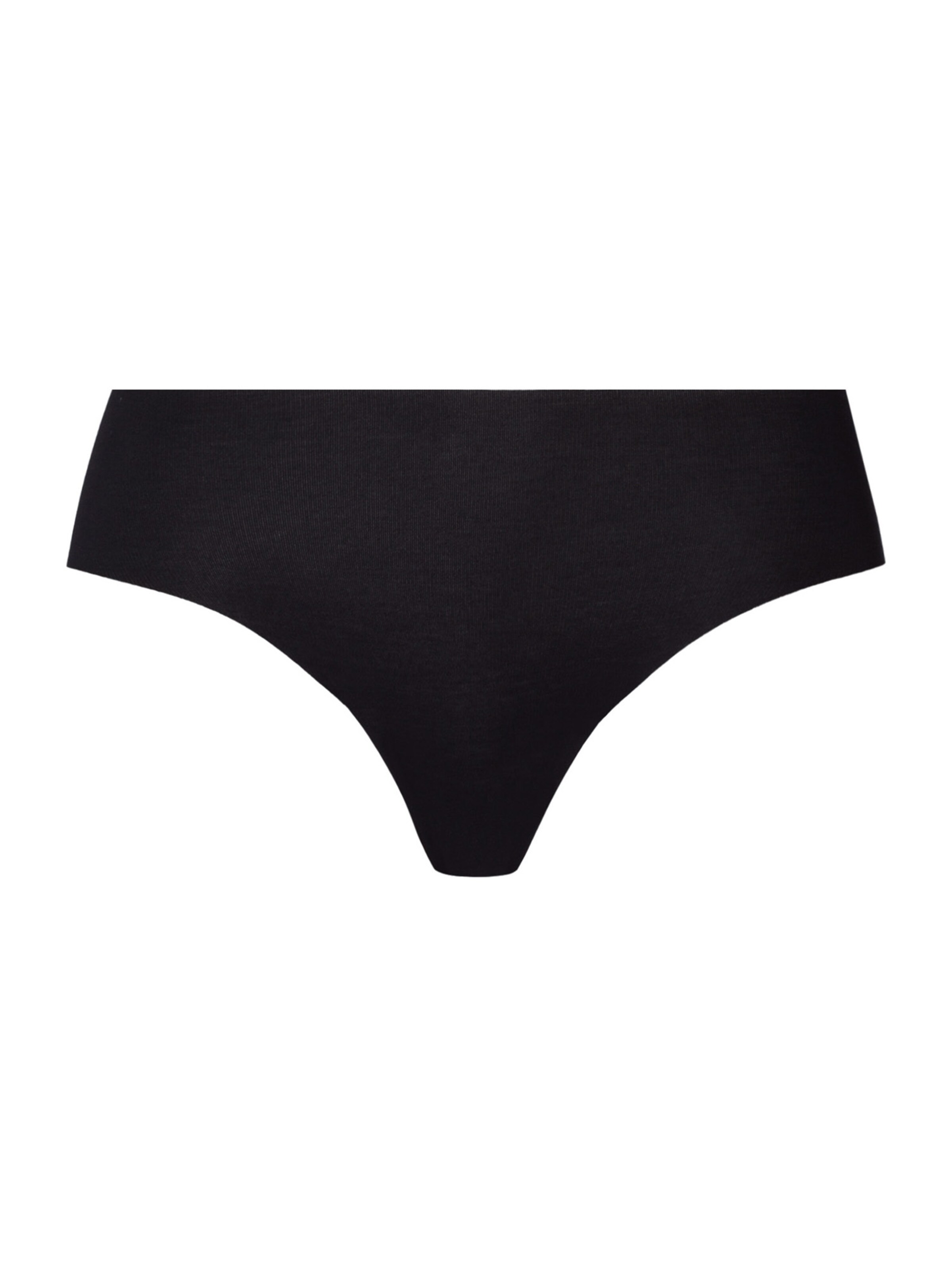 Hanro Midislip ' Invisible Cotton ' in Schwarz: Vorderseite