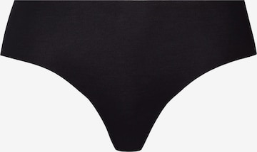 Hanro Midislip ' Invisible Cotton ' in Schwarz: Vorderseite