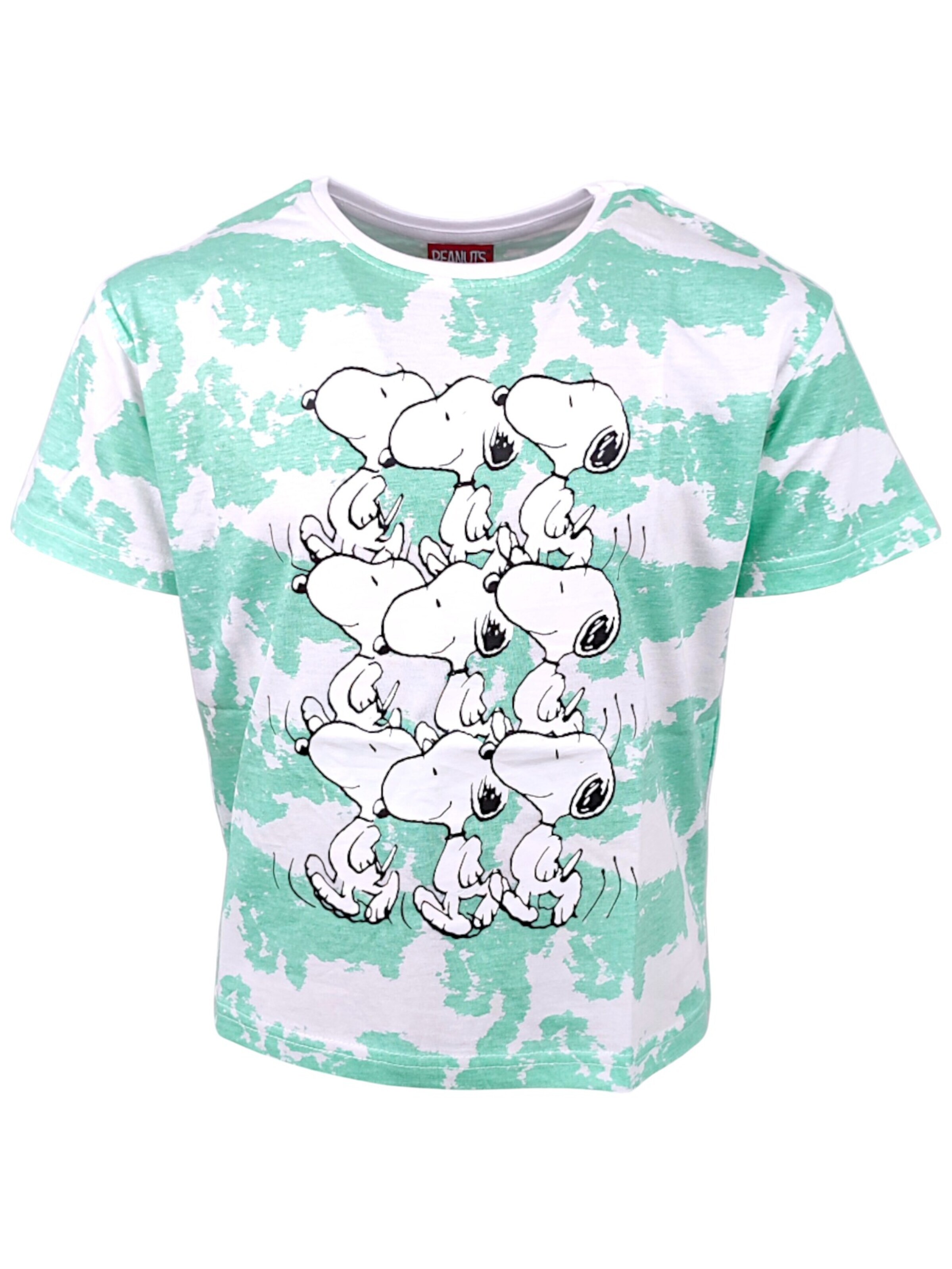 Snoopy & Die Peanuts Shirt 'Snoopy' in Green: front