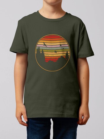 T-Shirt 'Sunset Berge & Tannen' watabout.kids en vert : devant