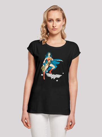 F4NT4STIC Shirt 'DC Comics Wonder Woman Standing' in Zwart: voorkant