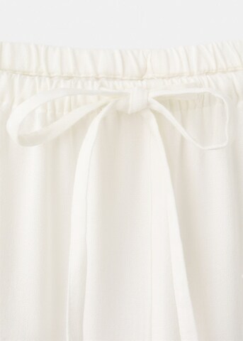 MANGO TEEN Wide leg Pants 'Linenpo' in White