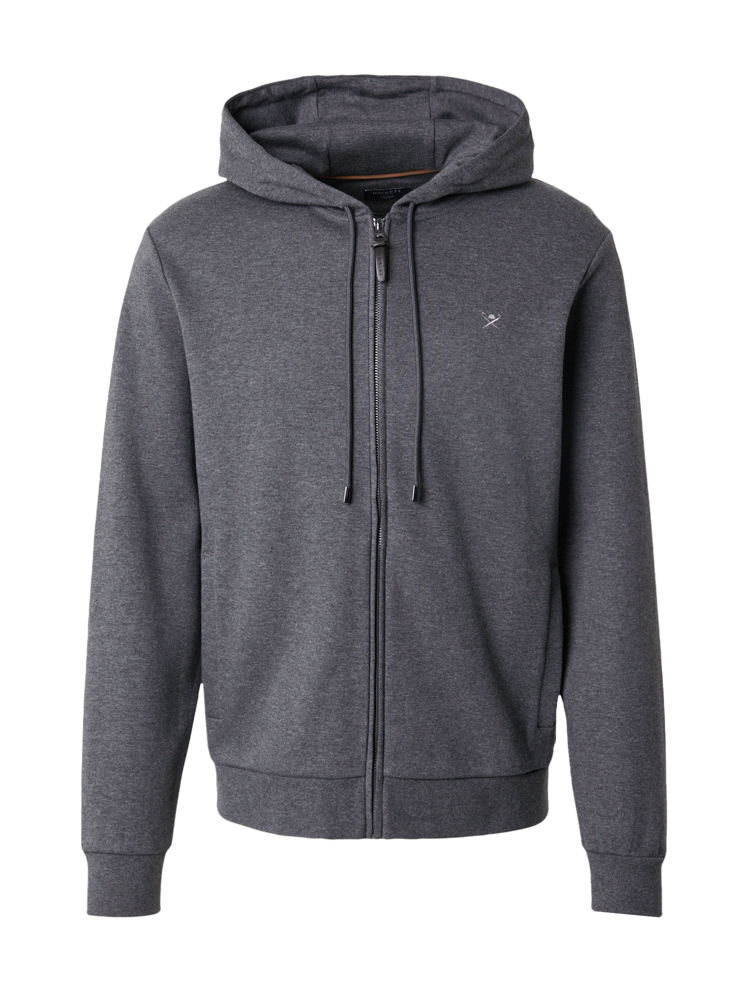 Hackett London Zip-Up Hoodie in Grey: front