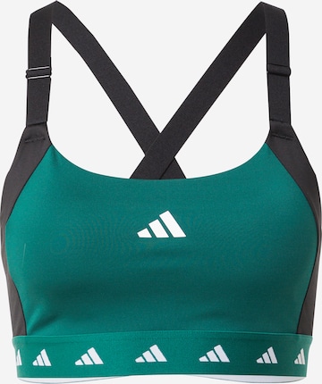 ADIDAS PERFORMANCE Bustier Sport-BH 'Powerimpact' in Grün: predná strana