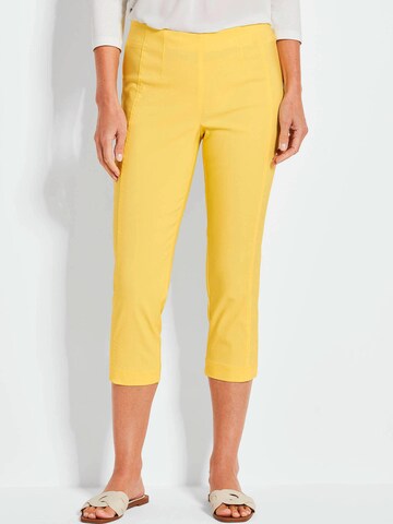Coupe slim Pantalon 'Louisa' Goldner en jaune : devant