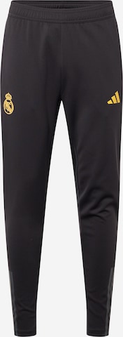 ADIDAS PERFORMANCE Tapered Workout Pants 'Real Madrid Tiro 23' in Black: front