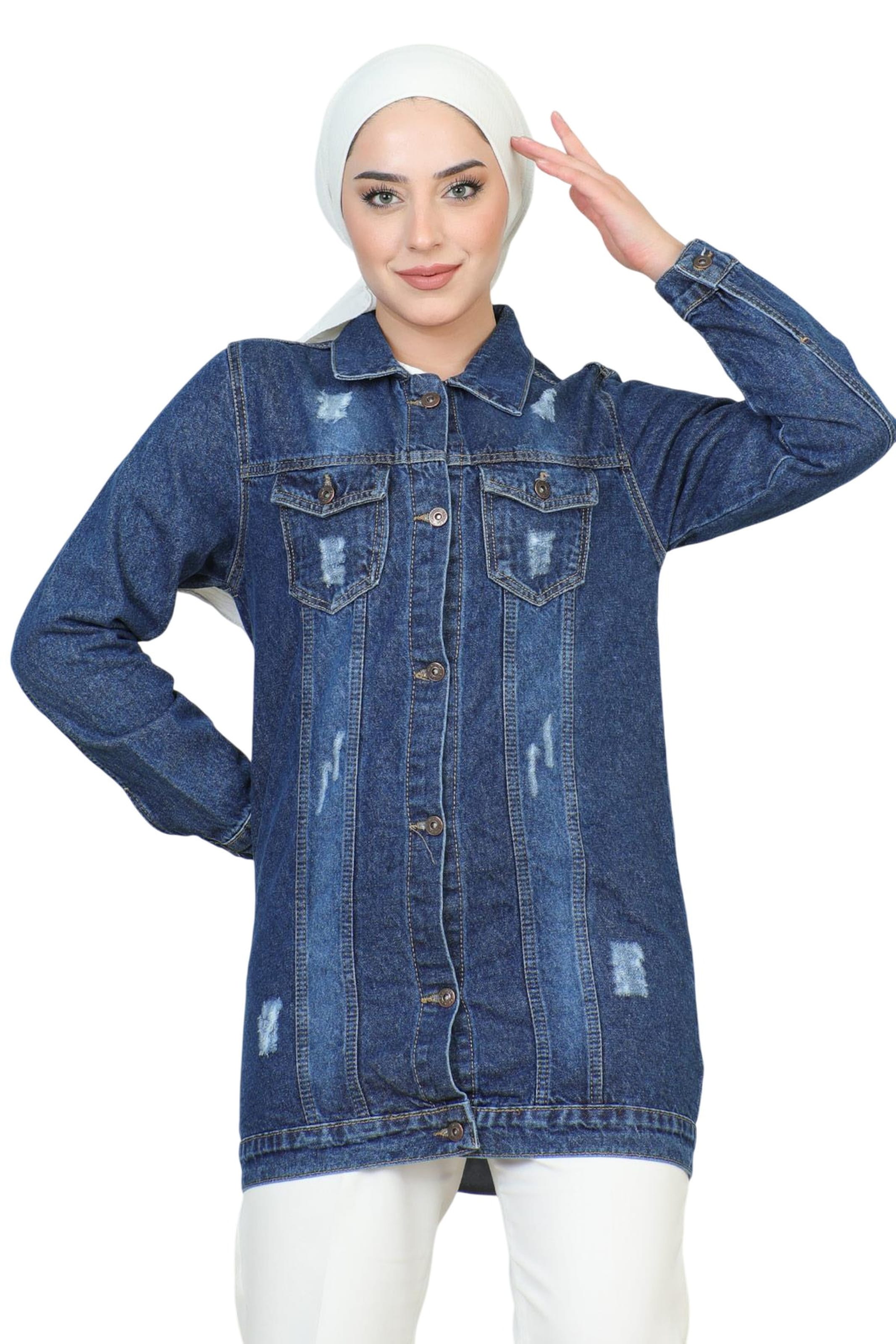 MODAMIHRAM Between-Season Jacket in Blue: front