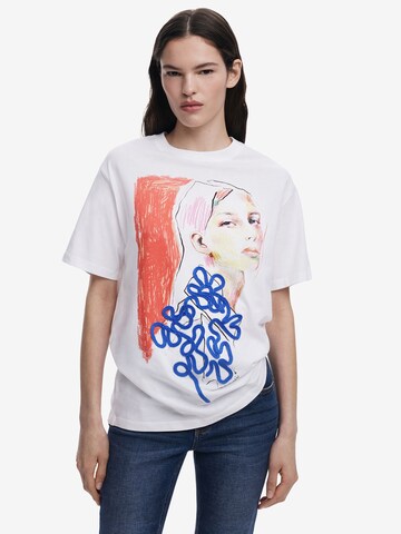 Desigual - Camiseta en blanco: frente