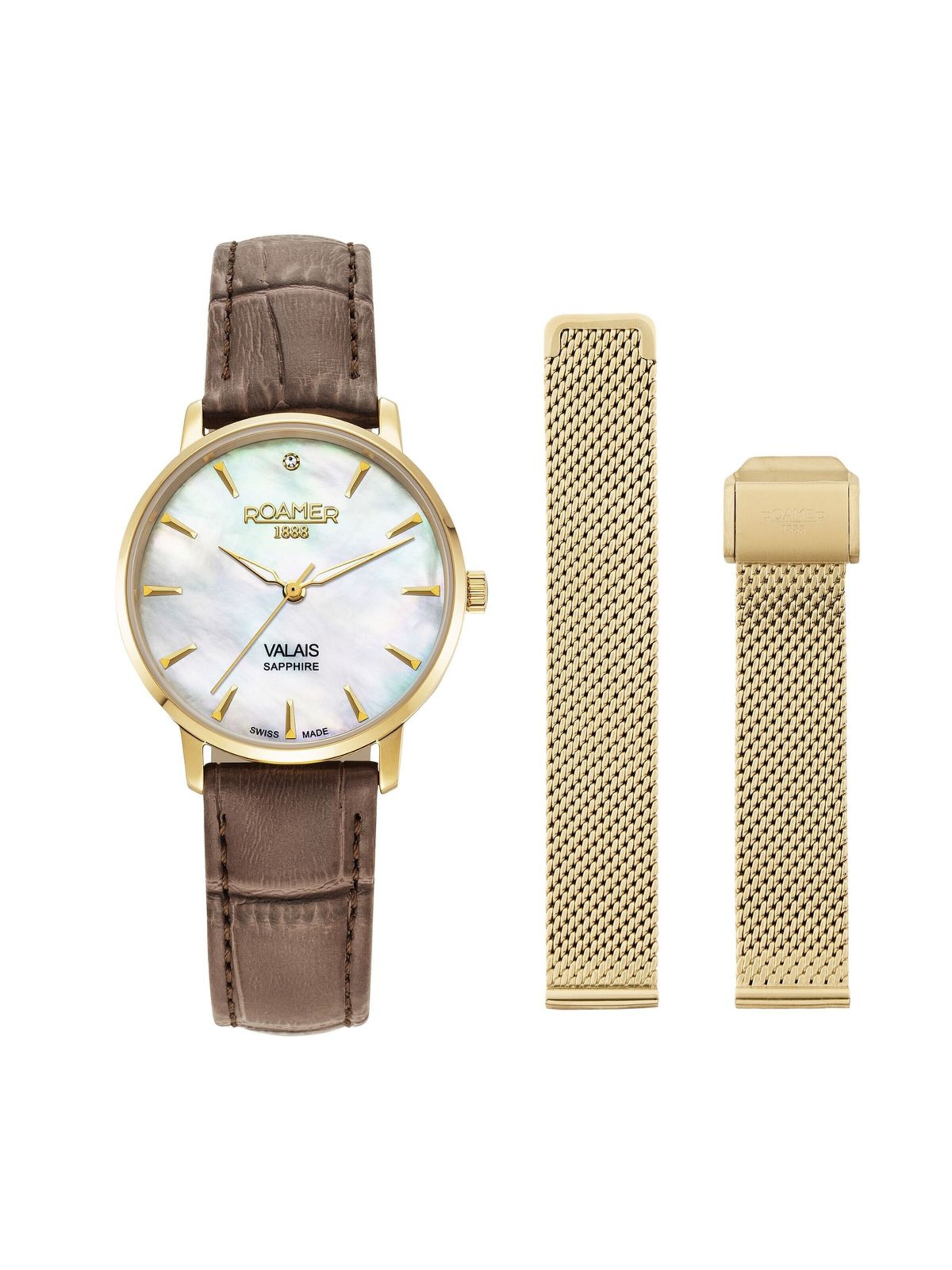 Montre à affichage analogique 'Roamer - Date watch Valais Ladies Interchangeable Box Set - Quartz  - Watch case width: 32 mm' Roamer en blanc : devant