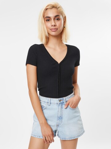 Abercrombie & Fitch Gebreid vest 'CARDI' in Zwart: voorkant