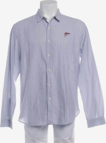 Maison Labiche Button Up Shirt in XL in Blue: front