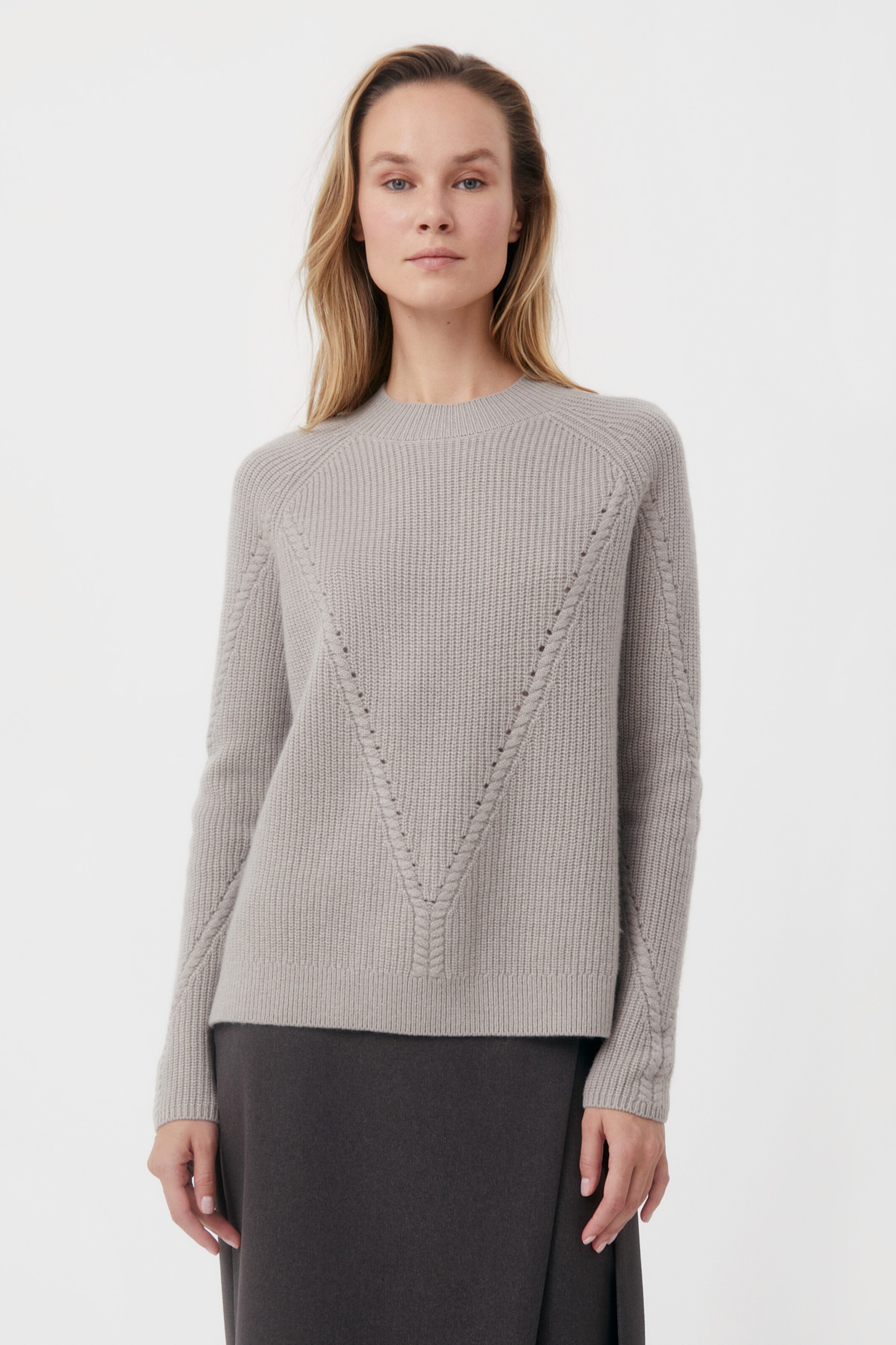 Frauen Pullover & Strick Finn Flare Feinstrickpullover in Hellbraun - WW15289 Frauen Pullover & Strick Finn Flare Feinstrickpullover in Hellbraun - WW15289