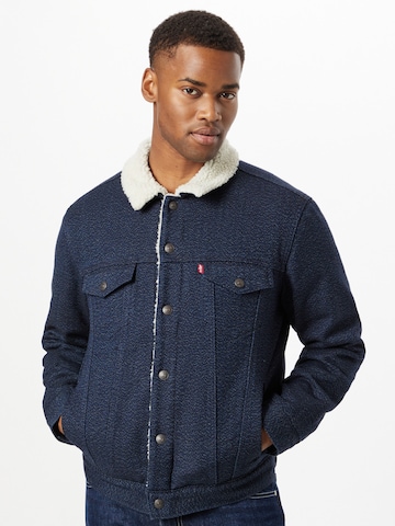 LEVI'S ® Between-season jacket 'Type 3 Sherpa Trucker' in Blue: front