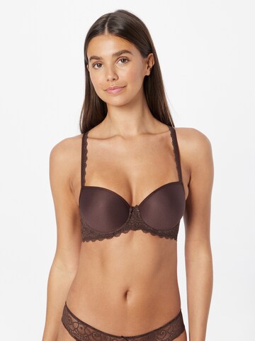 Mey Balconette Bra in Brown: front