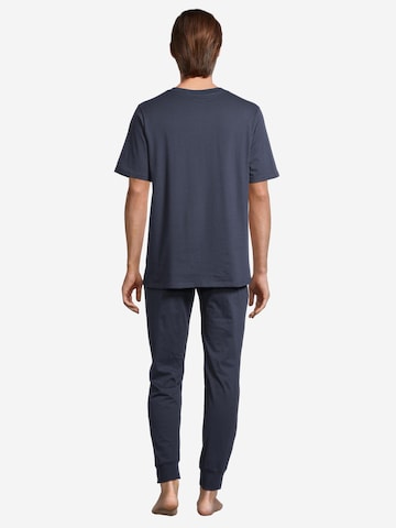 SCHIESSER Pyjama kurz 'Night & Home' in Blau