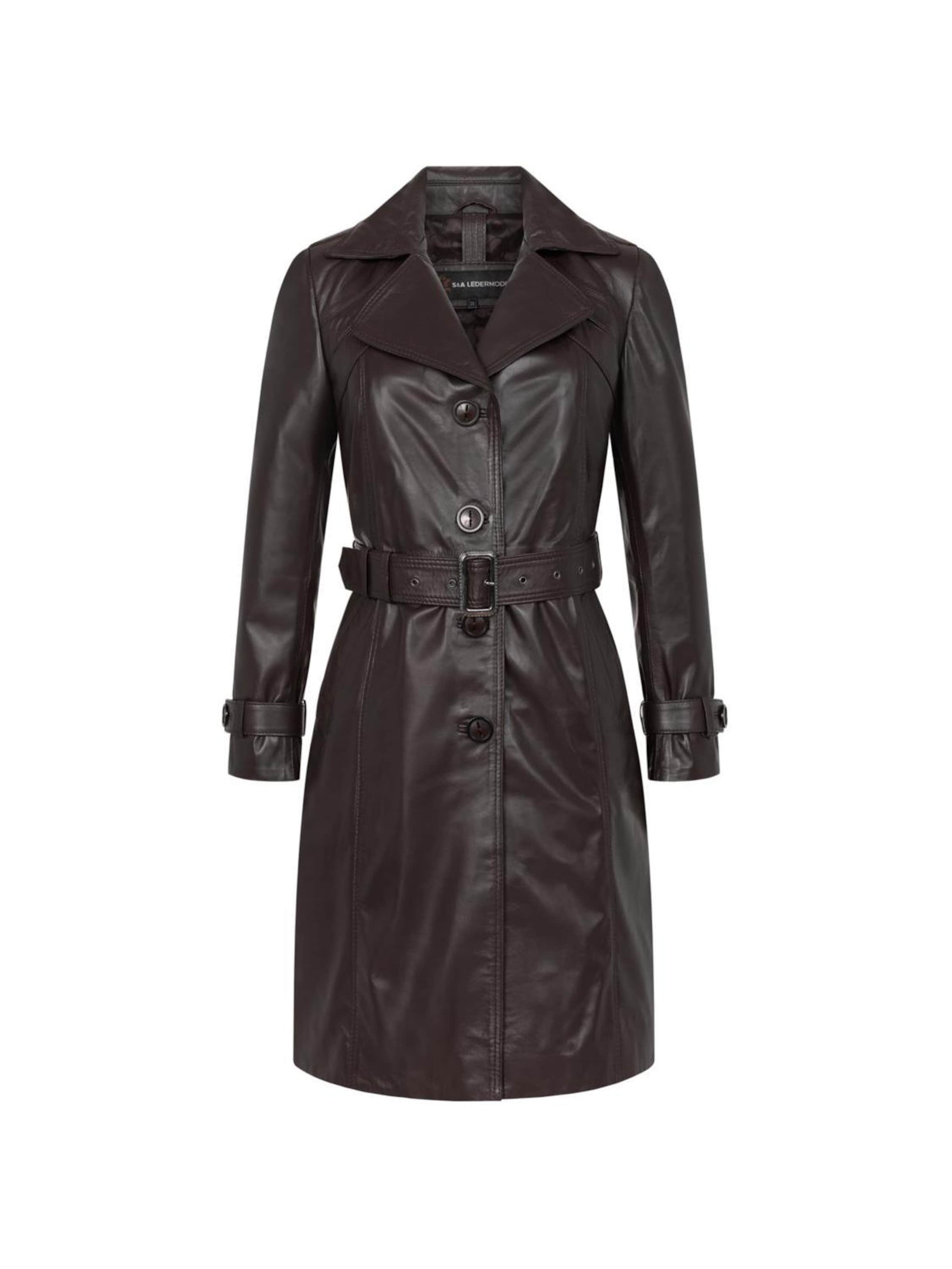 Mouflon Between-Seasons Coat 'Camila' in Brown: front